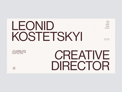 Leonid Kostetskyi Portfolio website design typography ui ux website