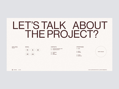Leonid Kostetskyi Portfolio — Contact page design typography ui ux website