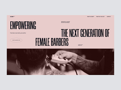 Site for training female barbers colorful composition design grid typography ui ux website