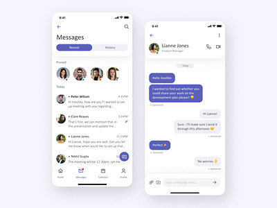 Microsoft Messaging App app branding design graphic design ui ux vector