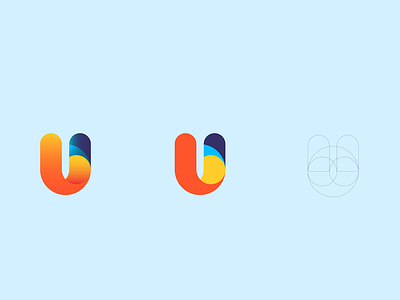 U branding illustrator letter logo shapes u