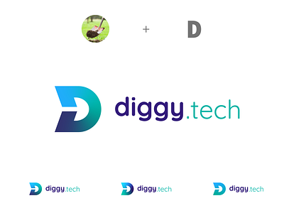 Diggy.tech branding concept art design dig diggy icon illustration logo tech technology typography vector