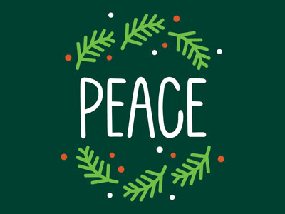 Peace christmas lettering peace