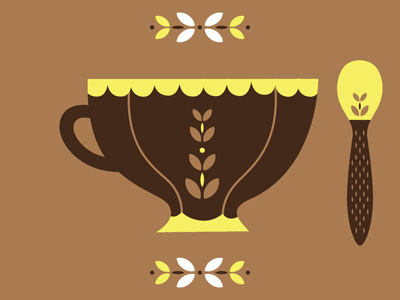 Cup of Tea daily doodle retro spoonflower challenge tea