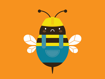 Worker Bee bee construction illustration