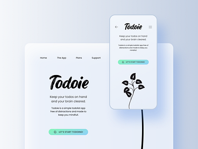 Todoie Web App - Header Concept app clean colors flat graphic design icon illustrator logo minimal mobile mobile app mobile ui todo todo app typography ui uidesign ux web design website