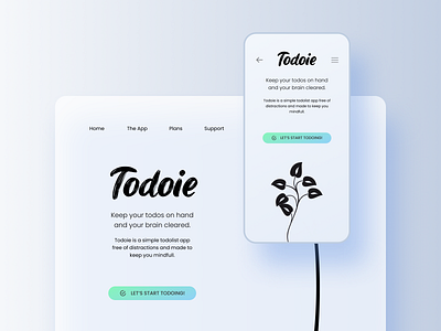 Todoie Web App - Header Concept