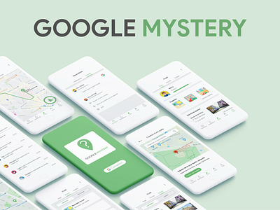Introduce Google Mystery clay google design google maps green green logo map mobile mobile app mobile app design mobile ui mockup product design uiux