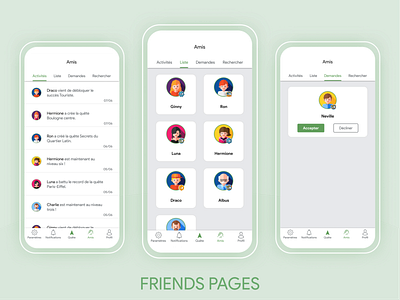 Friends Google Mystery app figma friends list mobile app mobile app design mobile ui product design uiux user interface