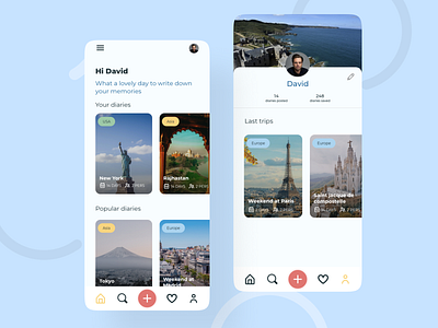 Pachamama App : Profile adobe xd cacatoes home page mobile app product design profile page travel travel app traveling travelling ui design uxdesign