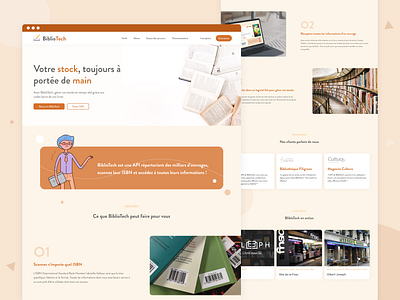 BiblioTech - API Landing page books figma illustration landing page design library product design services ui design ux webdesign website service
