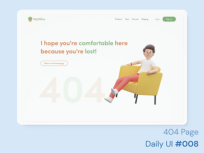 Daily UI 008 - 404 Page 3d illustration 404 daily ui 008 dailyui design challenge figma interfaces productdesign signup ui uiux webdesign