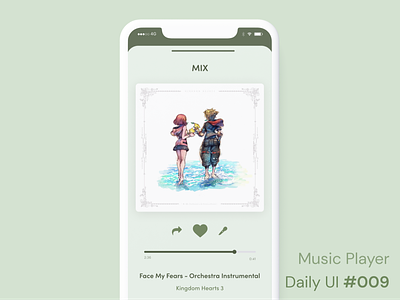 Daily UI 009 - Music Player app challenge daily ui daily ui 009 figma interfaces kingdom hearts mobile phone mockup music music player phone player product design sign in ui design ux