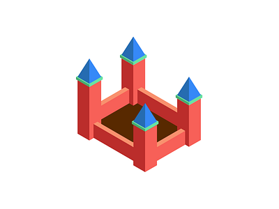 First Isometric castle castle illustration illustrator isometric isometric art