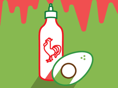 Srirachavocado avocado gif illustration sriracha