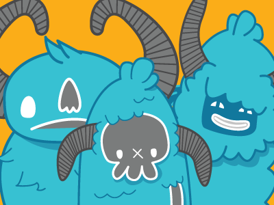 Monster Exploration blue character creature doodle illustration monster spooky