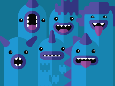 Monster Exploration 2 blue character creature doodle illustration monster spooky