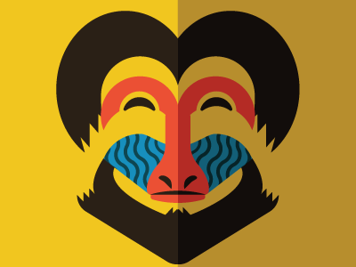Mandrill animal face graphic design illustration mandrill monkey tribal