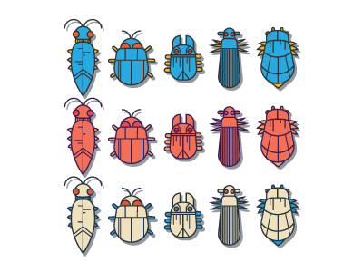 Bugs bugs color design graphic design icon illustration