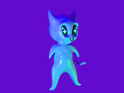 devilish 3d alien character cute demon devil sculpt