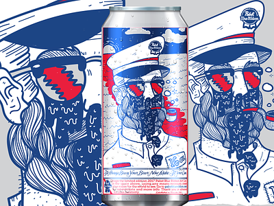 Pabst can art submission beer drunk illustration pabst pbr sailor