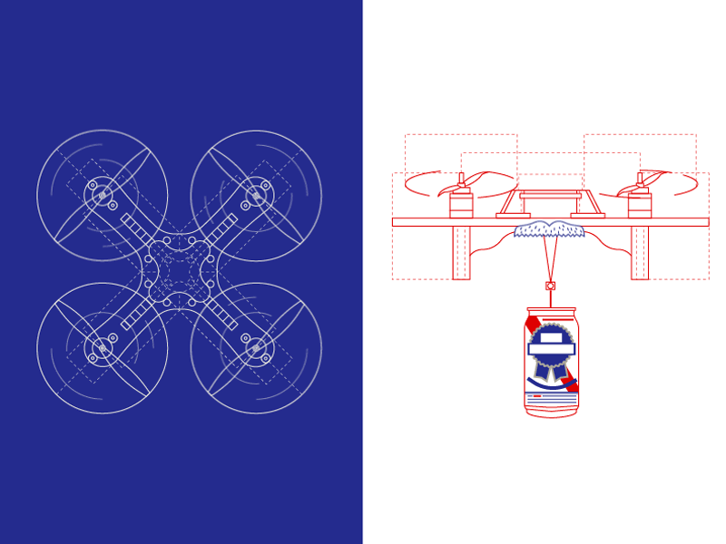 PBR Drone beer delivery drone hipster mustache pbr the future
