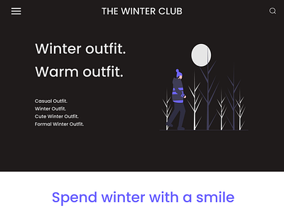 Winter season alignment design flat grid minimal typography ui ux web website