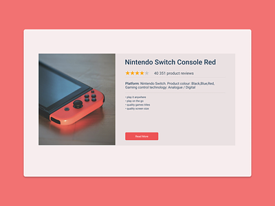 Nintendo Switch Card UI alignment design flat grid minimal typography ui ux web website
