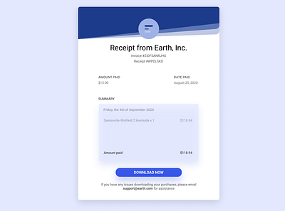 Daily UI :: 017 - Email Receipt alignment design email receipt flat grid minimal receipt ui ux web website