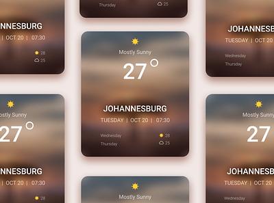 Daily UI :: 037 - Weather alignment clouds cloudy design minimal sunny sunny day ui weather weather app weather forecast weather icon weathered