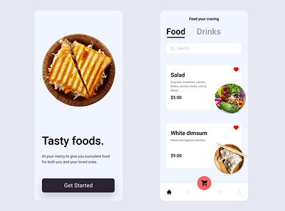 Daily UI :: 043 - Food/Drink Menu alignment application design drink menu drinks flat food food and drink food app minimal mobile app design ui