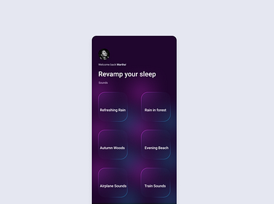 Sleep sounds app alignment app design minimal sleep sound sounds ui