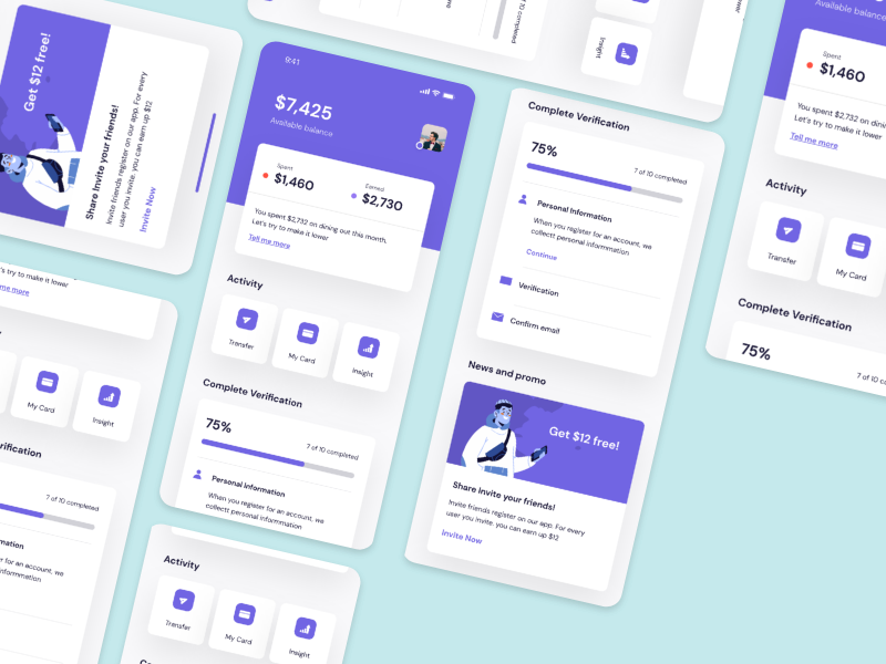 Bank App UI KIT – Android Studio by Rohan Surve on Dribbble