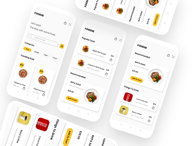 Home Screen Layout for food ecommerce app app card view