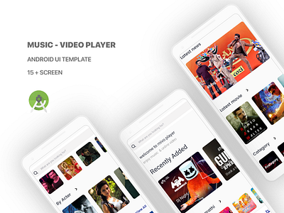 Music/video player UI Kit android app android app design android app development app design