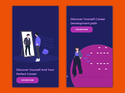 career illumination screen android app design app design flat illustration minimal typography ui ux vector