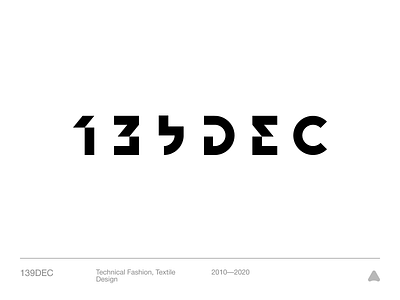 139DEC 139dec black branding clean design fashion glitch logo minimal symbol textile typography vector