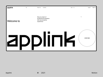 Applink Desktop animation design figma landing minimal ui uiux ux website