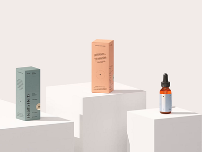 Health Herb ® CBD oil 3d animation blender branding graphic design logo minimal modelling package product typography