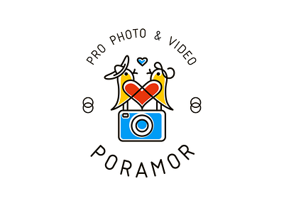 Poramor branding clean logo minimal photo poramor symbol vector video wedding