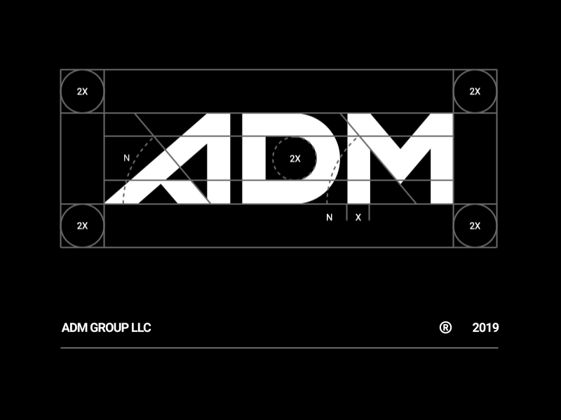 ADM Group Logo animation black branding clean collaboration logo minimal typography vector