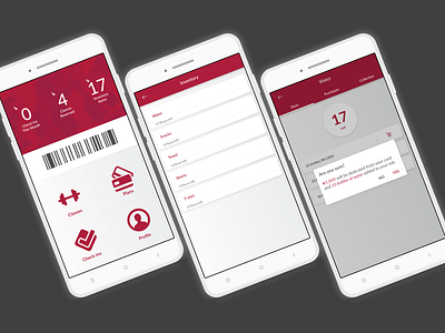 Inventory feature of a Fitness App fitness app inventory management mobile app mobile design