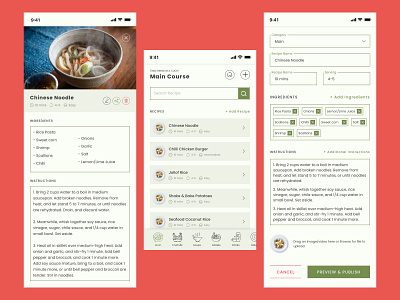 Recipe Dossier | E-Recipe Book cookbook forms ingridients mobile app recipe recipe details recipe mobile app