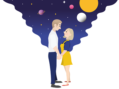 Underneath The Stars character design design flat graphic illustration vector