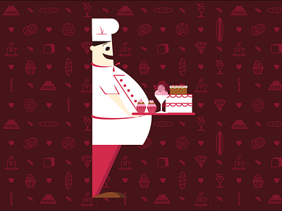 Cake Guy adobeillustator bake bakery cake cake shop chef cook illustration
