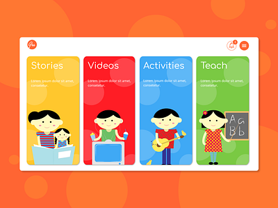 Parenting App | Web Landing Page | Childrens Education Platform app child kids learning app ux website