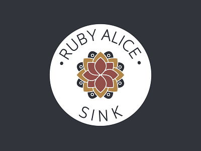 Ruby Alice Sink Logo Design branding design flower icon illustration lettering logo logodesign textiles trendy typography vector