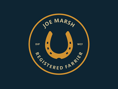 Joe Marsh farrier logo design branding design farrier horse horseshoe illustration lettering logo simple typography