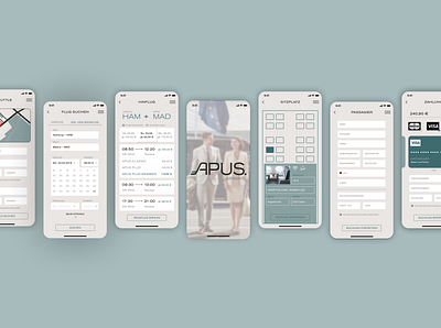 APUS AIRWAYS APP airline app booking branding design flat ui ux