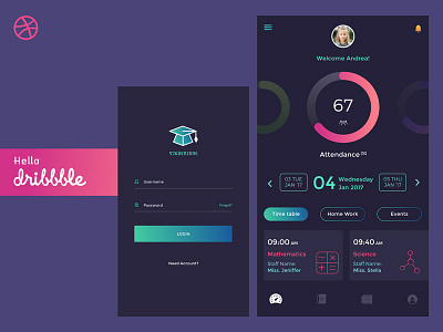 Studenzone darkui dashboard hellodribbble login